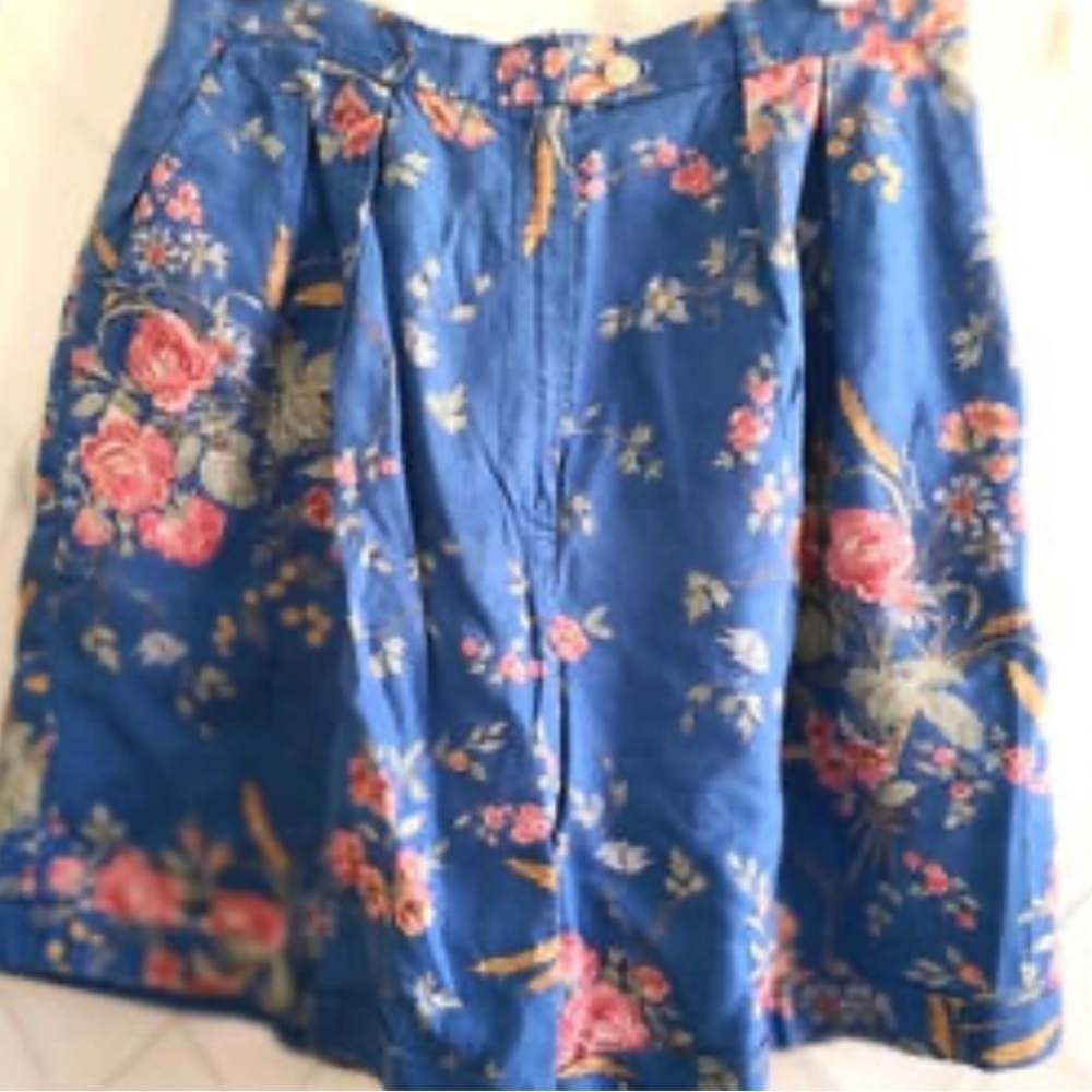 Lauren Ralph LRL Linen Tropical floral vintage green label  Shorts 8